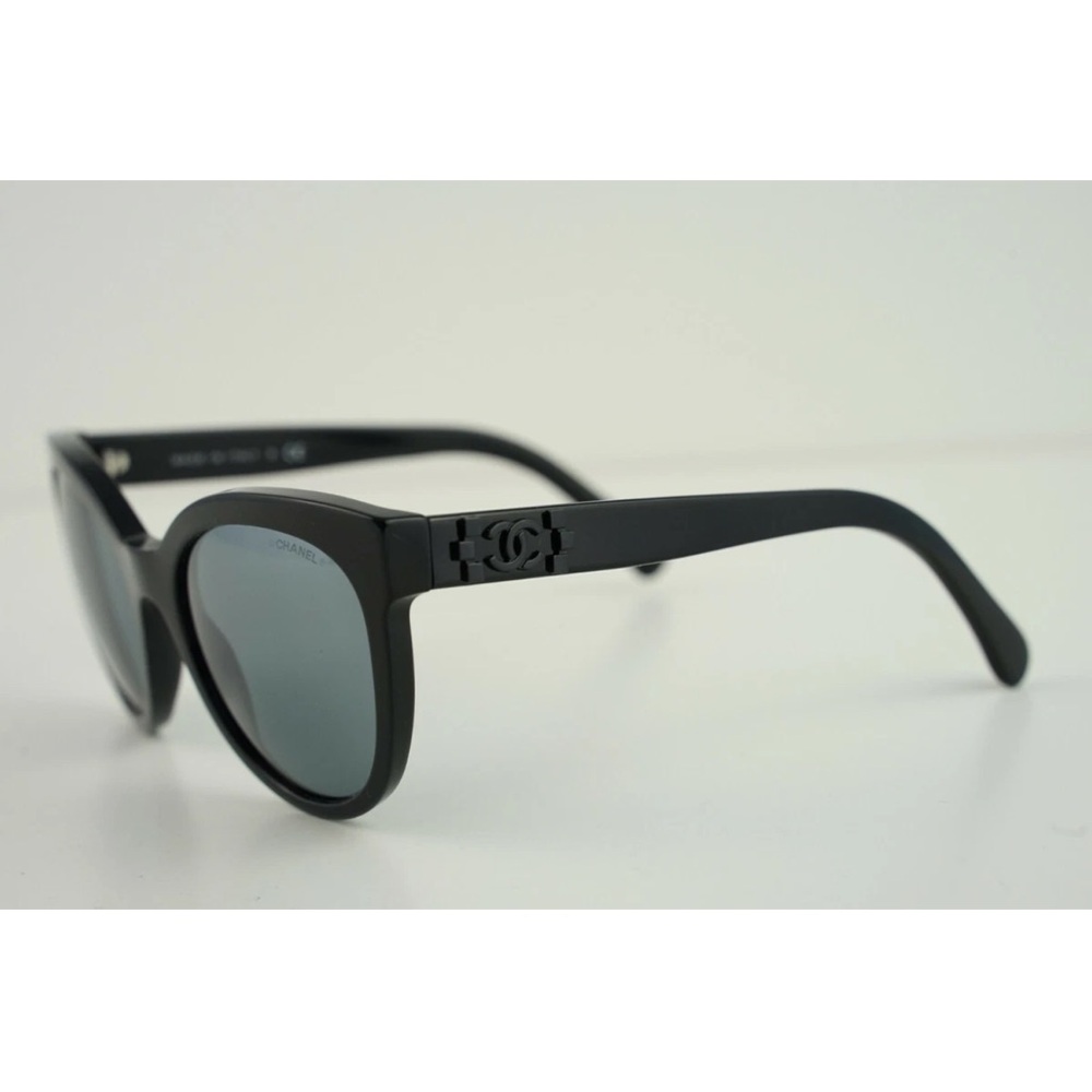 CHANEL women's sunglasses 5315 c.501/26 54-20 140 3N Black/Black round cat eye - Picture 8 of 8